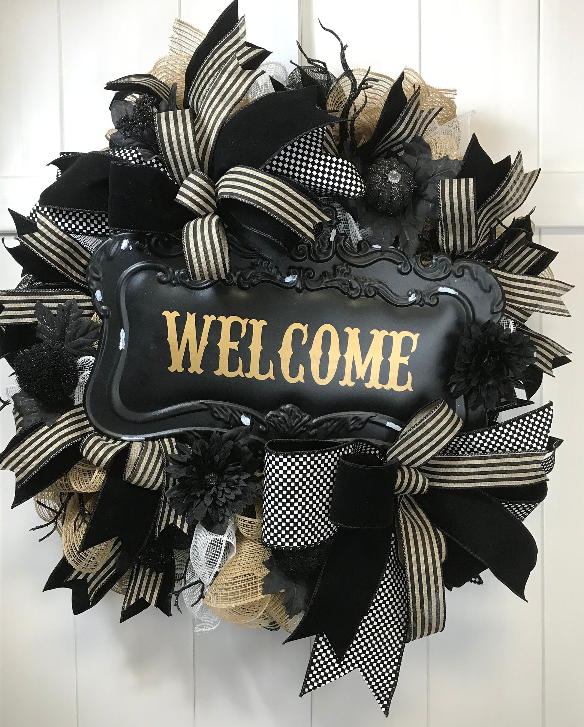 Non-Traditional Gothic Halloween Door Decor Wreath